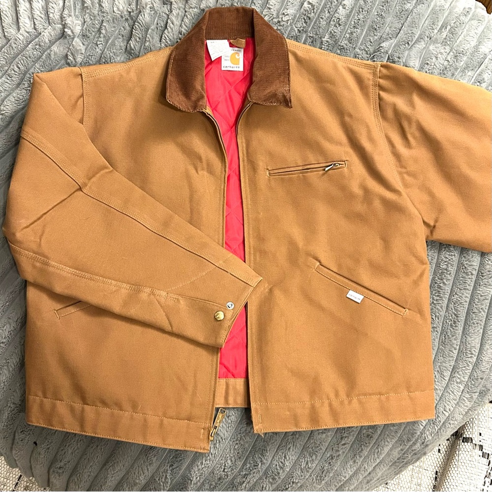 Vintage 1989 100 Year Anniversary Carhartt Detroit Jacket Red Quilted Interior